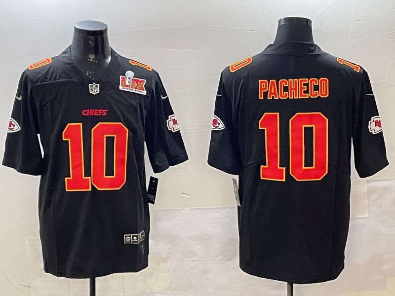 Men Kansas City Chiefs #10 Pacheco Black 2025 Nike Vapor Limited NFL Jersey style 2092->kansas city chiefs->NFL Jersey